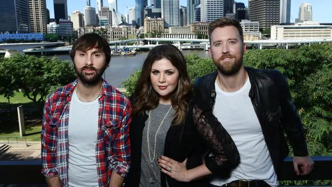 Lady Antebellums Dave Haywood, Hillary Scott and Charles Kelley. Picture: Darren England